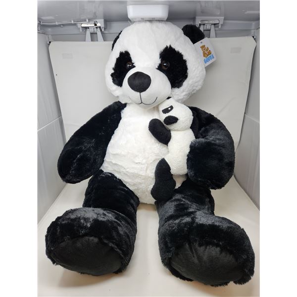 Brand New Giant Panda Bear with Baby Teddy 30" Tall