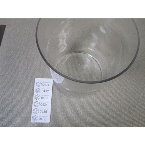 Clear glass cylinder vase, new in box