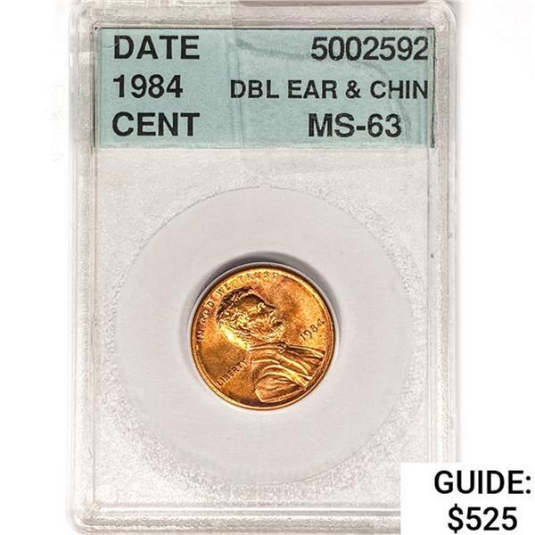 1984 Lincoln Mem. 1C Accugrade MS63 DBL Ear & Chin