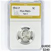 Image 1 : 1942-P Jefferson Half Dollar PGA PR65+ Type 2