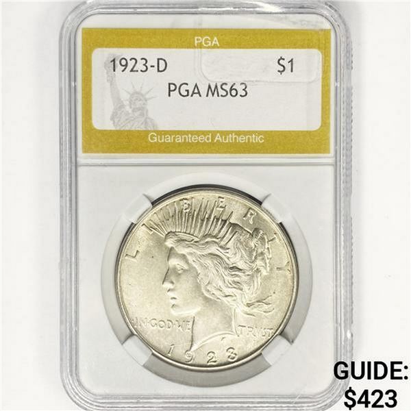 1923-D Silver Peace Dollar PGA MS63