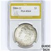 Image 1 : 1884-CC Morgan Silver Dollar PGA MS64