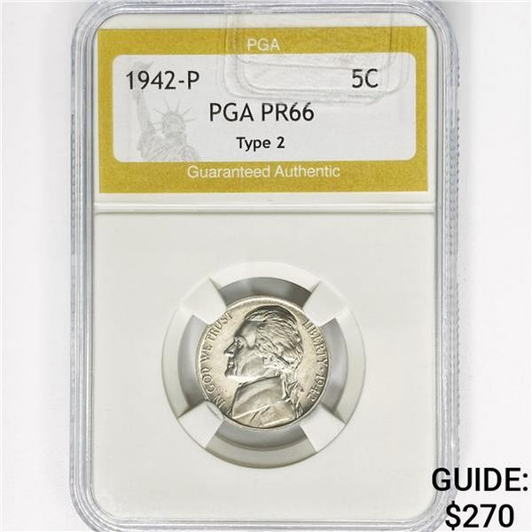 1942 Jefferson Nickel PGA PR66 T2