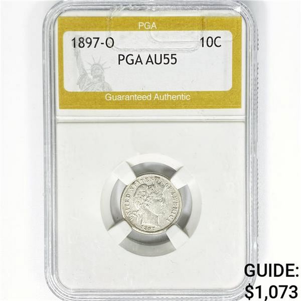 1897-O Barber Dime PGA AU55