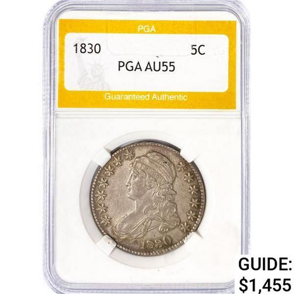 1830 Capped Bust Half Dollar PGA AU55