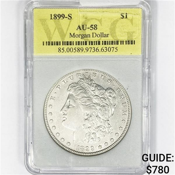 1899-S Morgan Silver Dollar WCG AU58