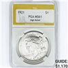 Image 1 : 1921 Silver Peace Dollar PGA MS61 High Relief