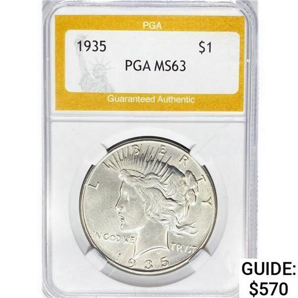 1935 Silver Peace Dollar PGA MS63