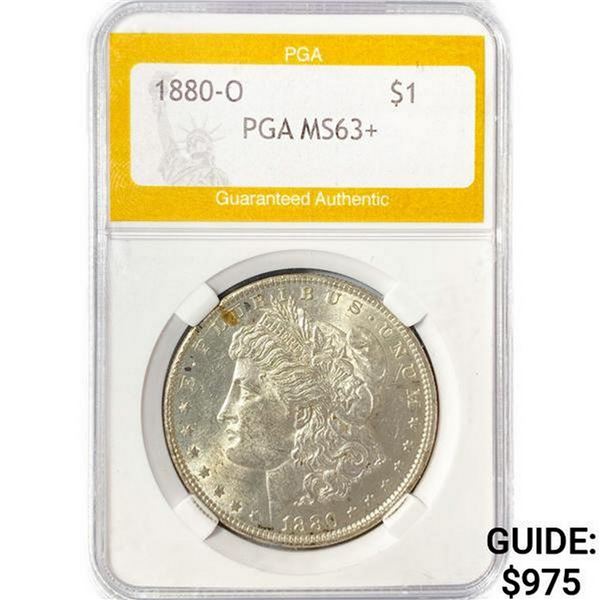 1880-O Morgan Silver Dollar PGA MS63+