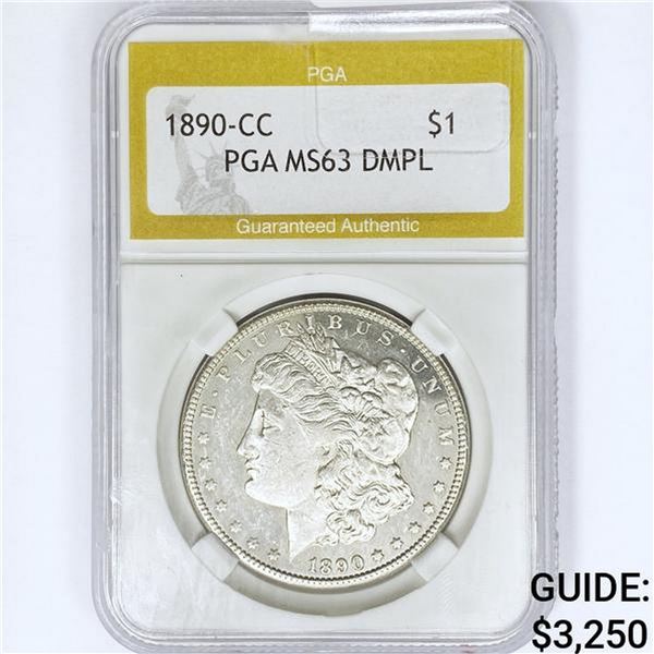 1890-CC Morgan Silver Dollar PGA MS63 DMPL