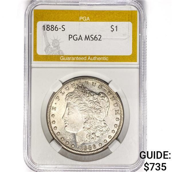 1886-S Morgan Silver Dollar PGA MS62