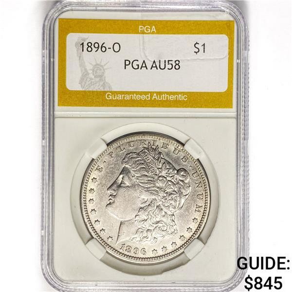 1896-O Morgan Silver Dollar PGA AU58