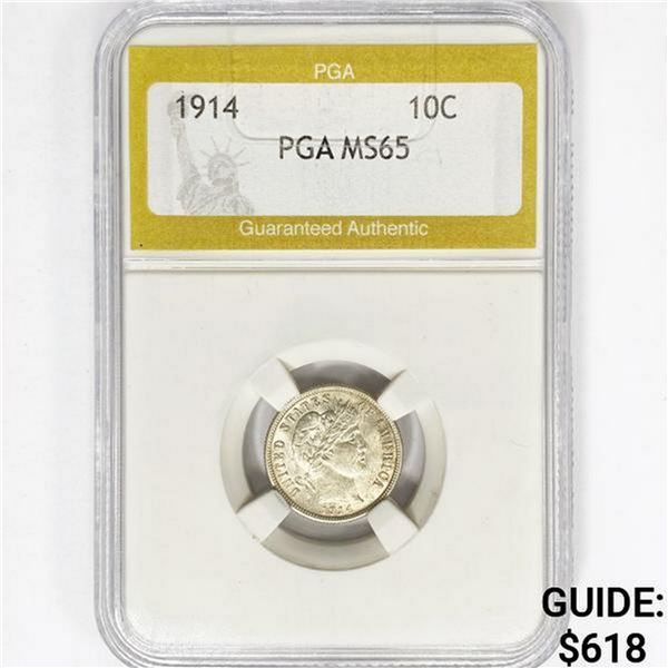 1914 Barber Dime PGA MS65