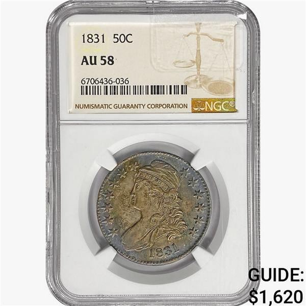 1831 Capped Bust Half Dollar NGC AU58