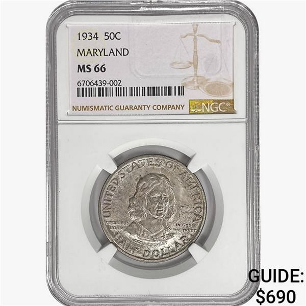 1934 Maryland Half Dollar NGC MS66