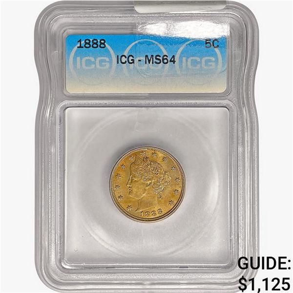 1888 Liberty Victory Nickel ICG MS64