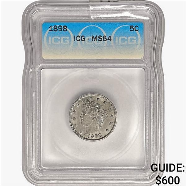 1898 Liberty Victory Nickel ICG MS64