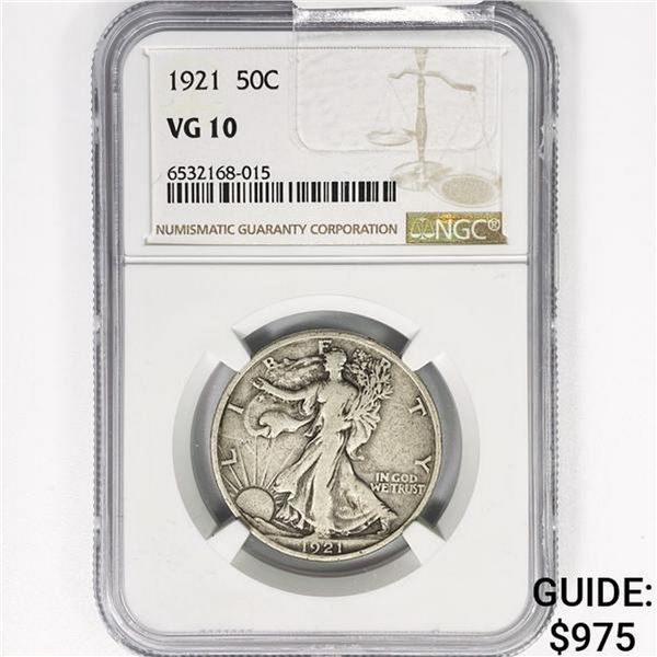 1921 Walking Liberty Half Dollar NGC VG10