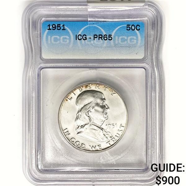 1951 Franklin Half Dollar ICG PR65