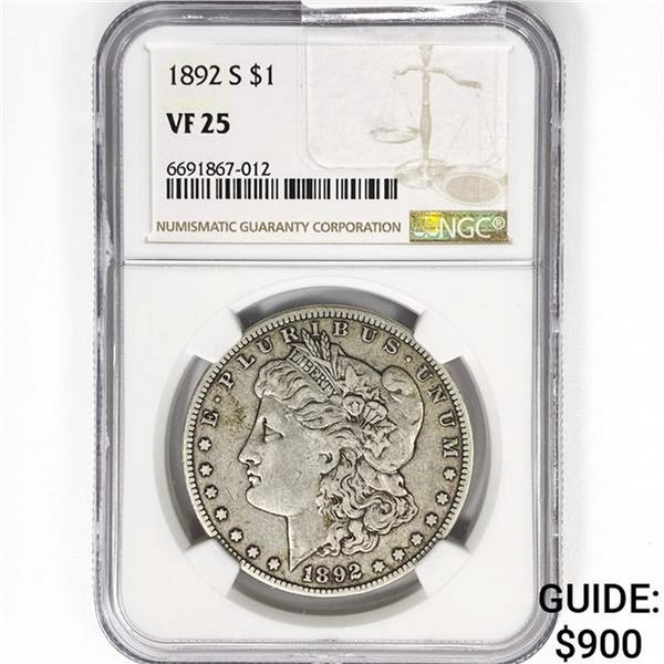 1892-S Morgan Silver Dollar NGC VF25