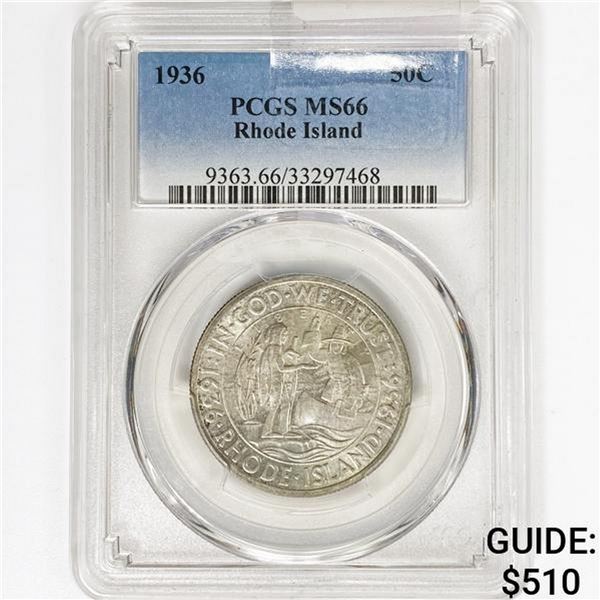 1936 Rhode Island Half Dollar PCGS MS66