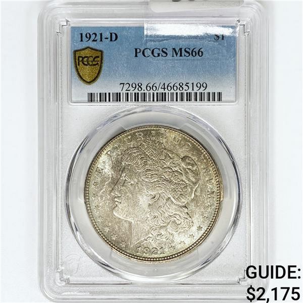 1921-D Morgan Silver Dollar PCGS MS66