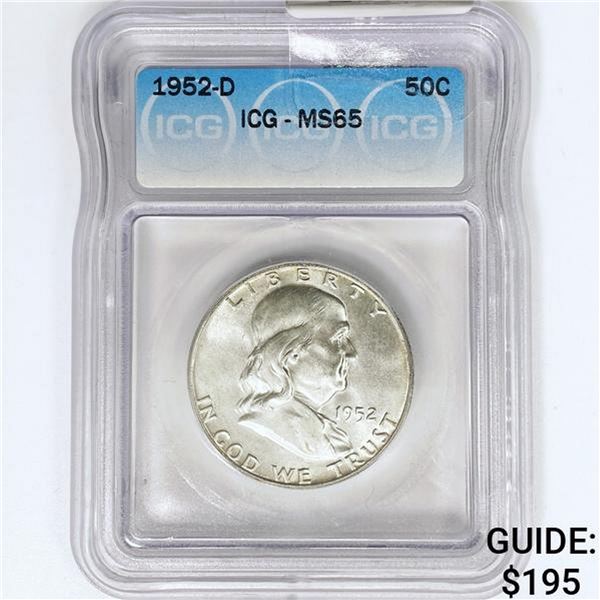 1952-D Franklin Half Dollar ICG MS65