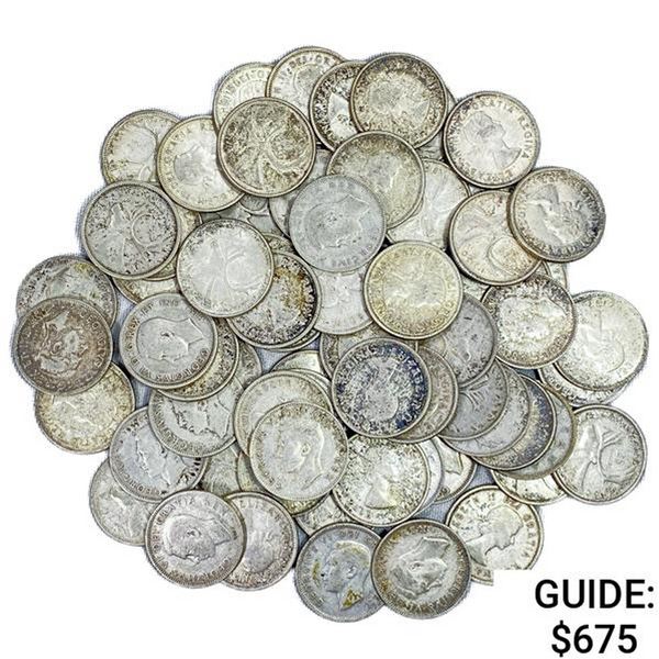 1937-1966 Canadian Quarter .21oz Silver (69 Coins)