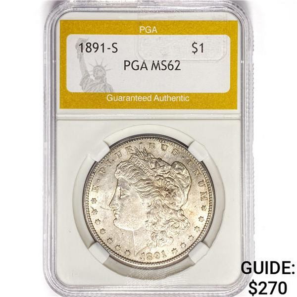 1891-S Morgan Silver Dollar PGA MS62