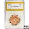 Image 1 : 1833 Large Cent PGA MS62 RED