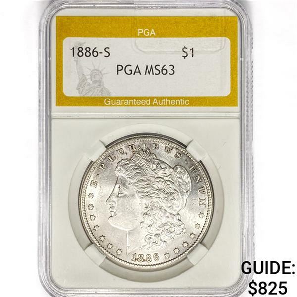 1886-S Morgan Silver Dollar PGA MS63
