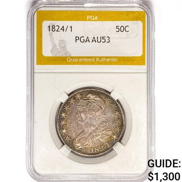 1824/1 Capped Bust Half Dollar PGA AU53