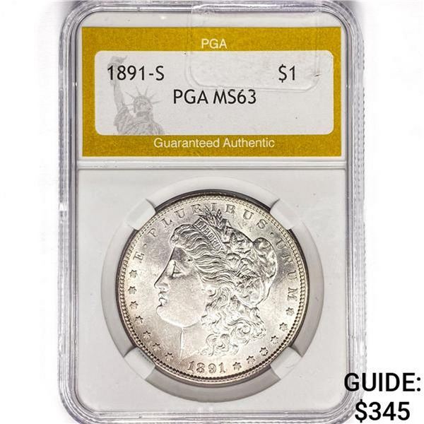 1891-S Morgan Silver Dollar PGA MS63