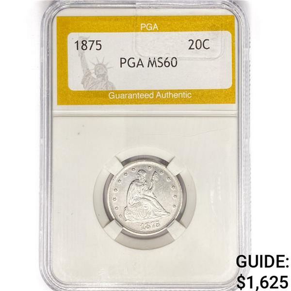 1875 Twenty Cent Piece PGA MS60