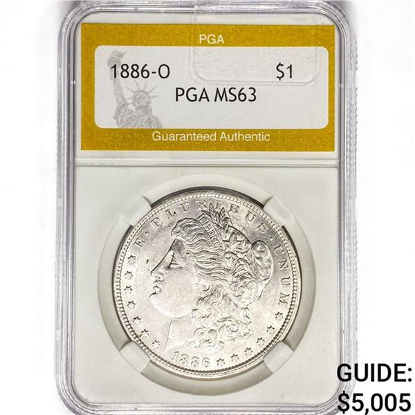 1886-O Morgan Silver Dollar PGA MS63