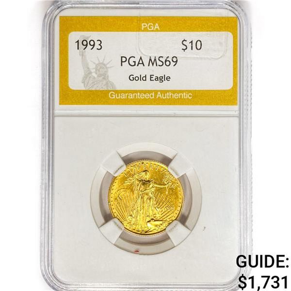 1993 $10 1/4oz. American Gold Eagle PGA MS69