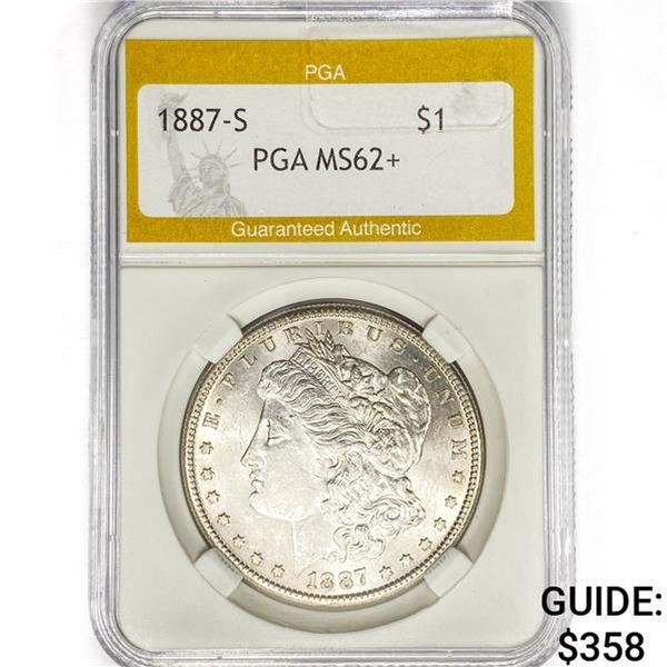 1887-S Morgan Silver Dollar PGA MS62+