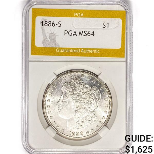 1886-S Morgan Silver Dollar PGA MS64