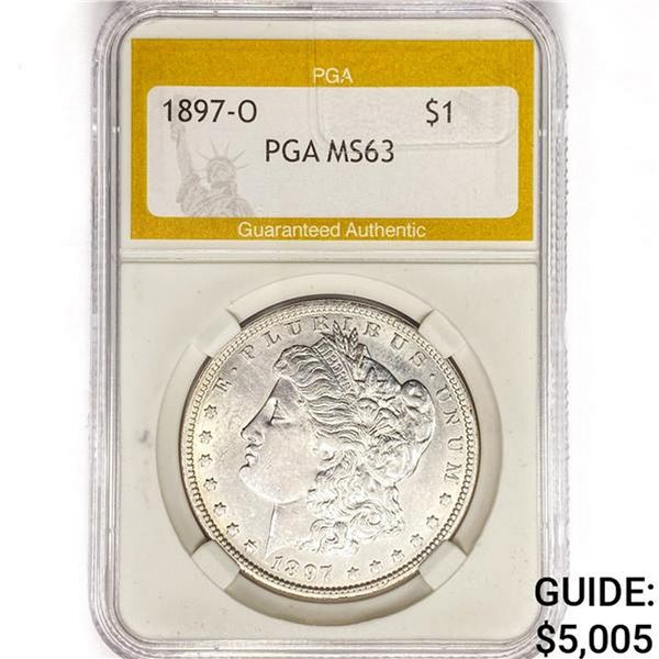 1897-O Morgan Silver Dollar PGA MS63