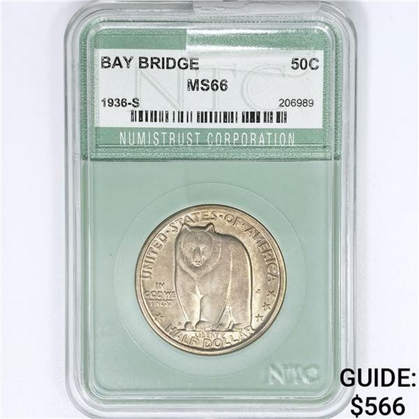 1936-S Bay Bridge Half Dollar NTC MS66