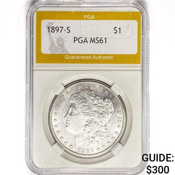 1897-S Morgan Silver Dollar PGA MS61
