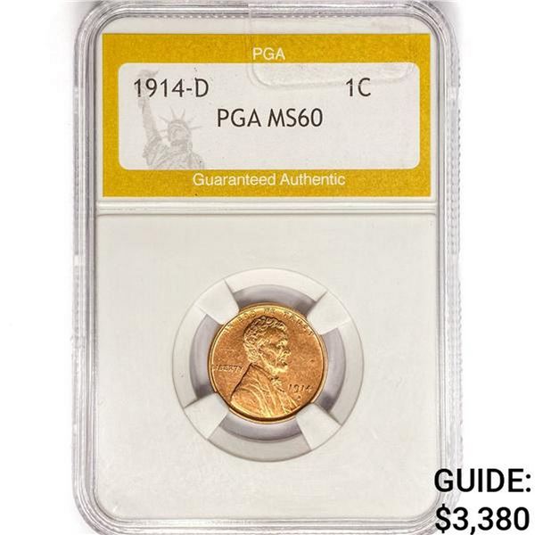 1914-D Wheat Cent PGA MS60