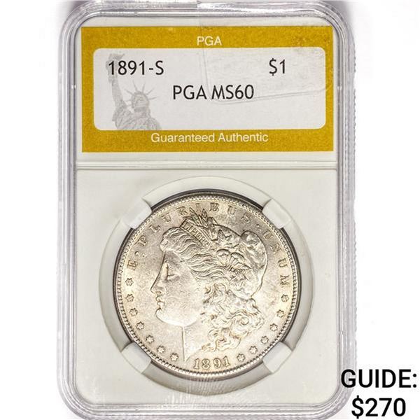 1891-S Morgan Silver Dollar PGA MS60
