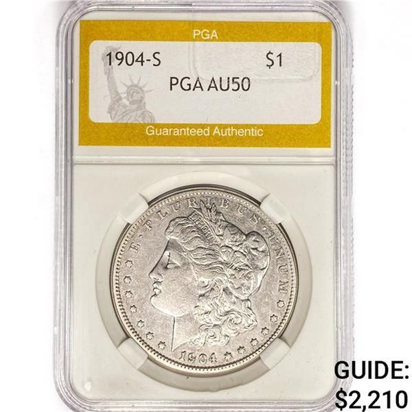 1904-S Morgan Silver Dollar PGA AU50