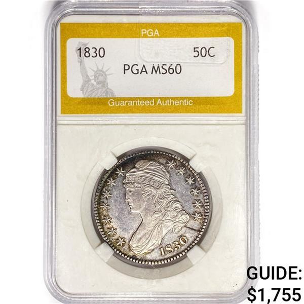 1830 Capped Bust Half Dollar PGA MS60