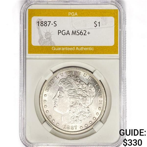 1887-S Morgan Silver Dollar PGA MS62+