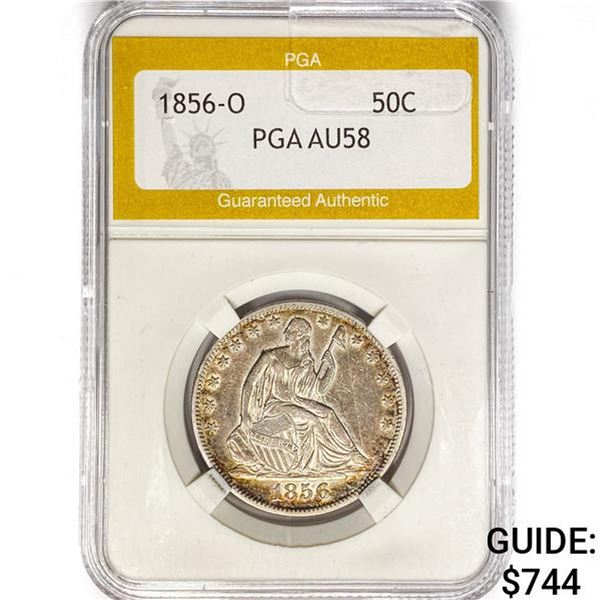 1856-O Seated Liberty Half Dollar PGA AU58