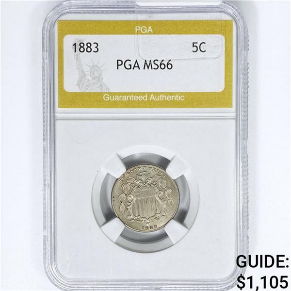 1883 Shield Nickel PGA MS66