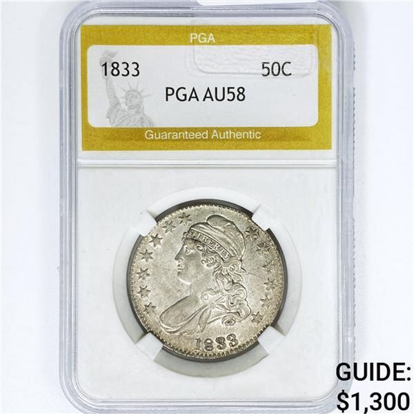 1833 Capped Bust Half Dollar PGA AU58