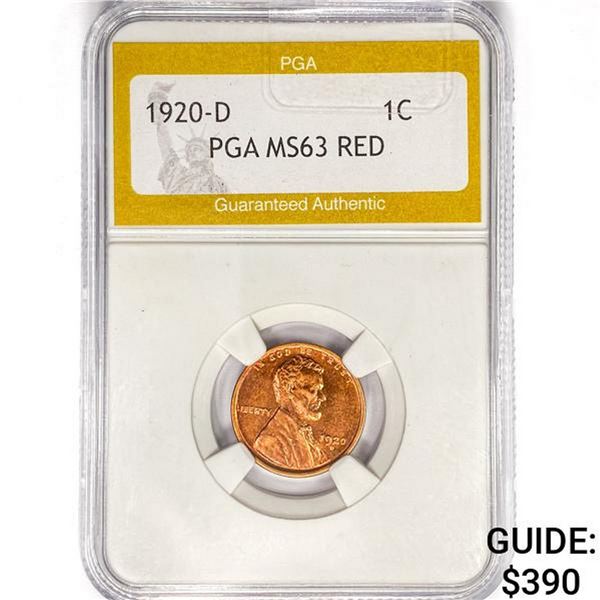 1920-D Wheat Cent PGA MS63 RED